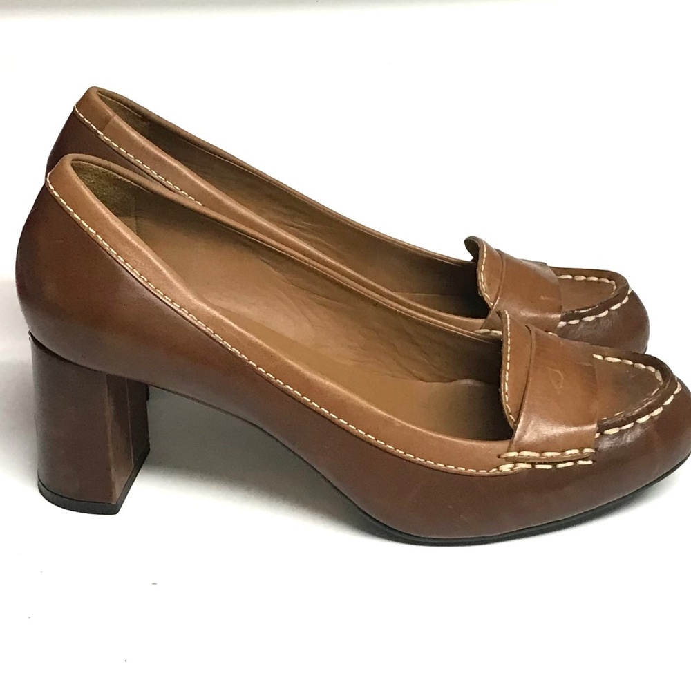 Cole Haan Marion Amber Moccasin Loafer Pumps, Two-tone Leather